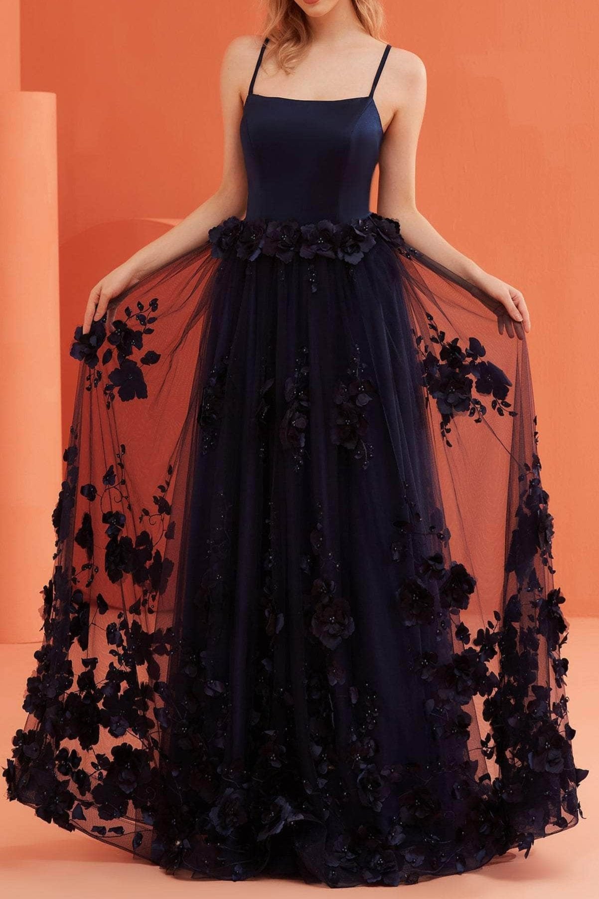 Formal Women's Dresses Handmade Floral Embellished Skirt A-line Dress Prom Gown Sleeveless Floor Length Prom Dresses Stores